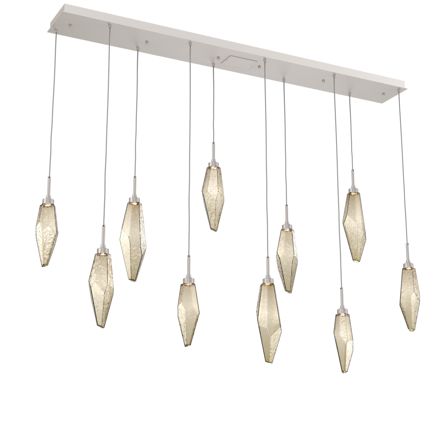 PLB0050-10-BS-CB-Hammerton-Studio-Rock-Crystal-10-light-linear-pendant-chandelier-with-beige-silver-finish-and-chilled-bronze-blown-glass-shades-and-LED-lamping