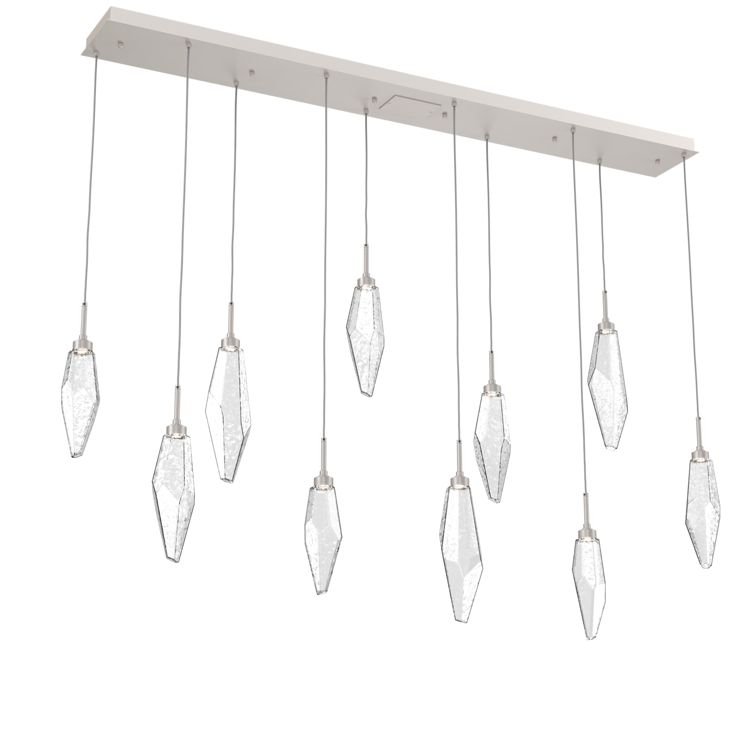 PLB0050-10-BS-CC-Hammerton-Studio-Rock-Crystal-10-light-linear-pendant-chandelier-with-beige-silver-finish-and-clear-glass-shades-and-LED-lamping