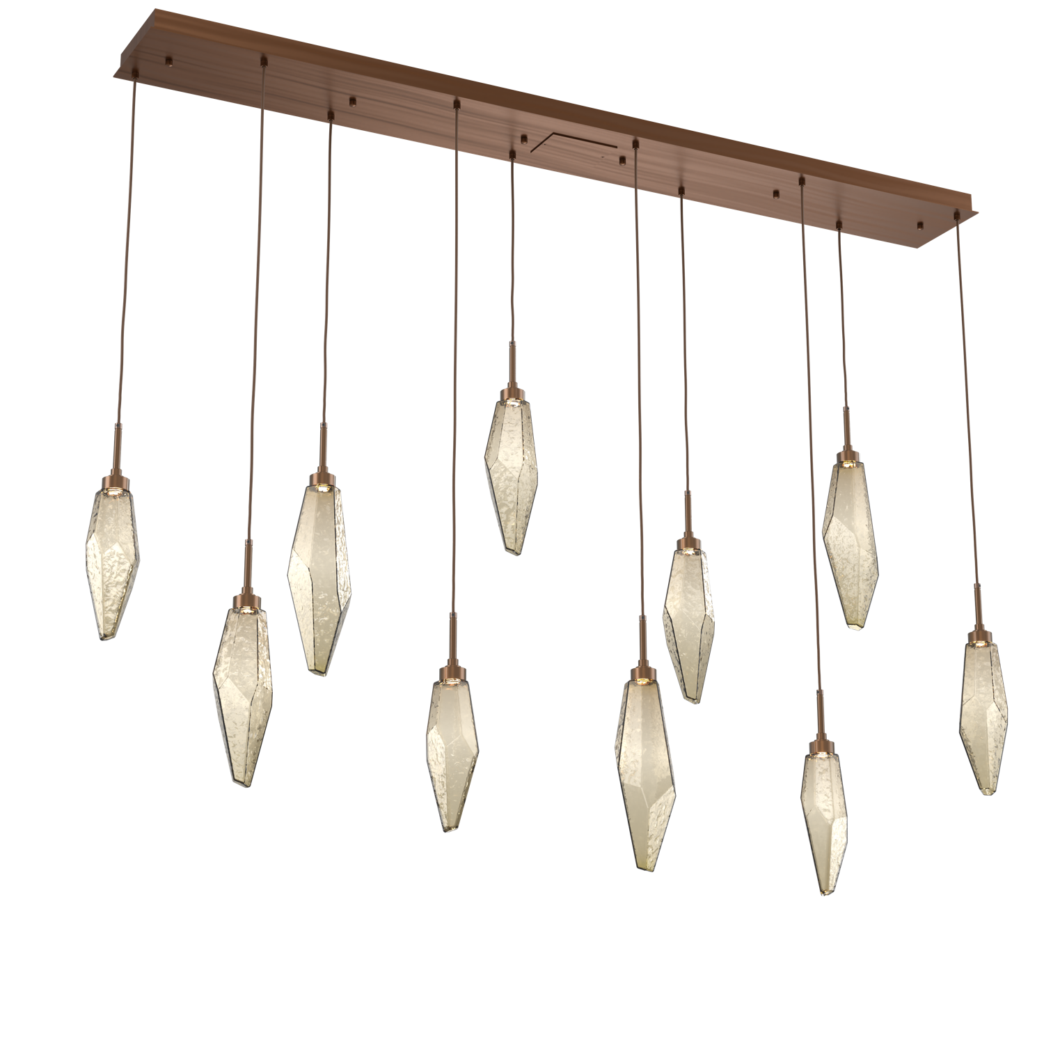 PLB0050-10-RB-CB-Hammerton-Studio-Rock-Crystal-10-light-linear-pendant-chandelier-with-oil-rubbed-bronze-finish-and-chilled-bronze-blown-glass-shades-and-LED-lamping
