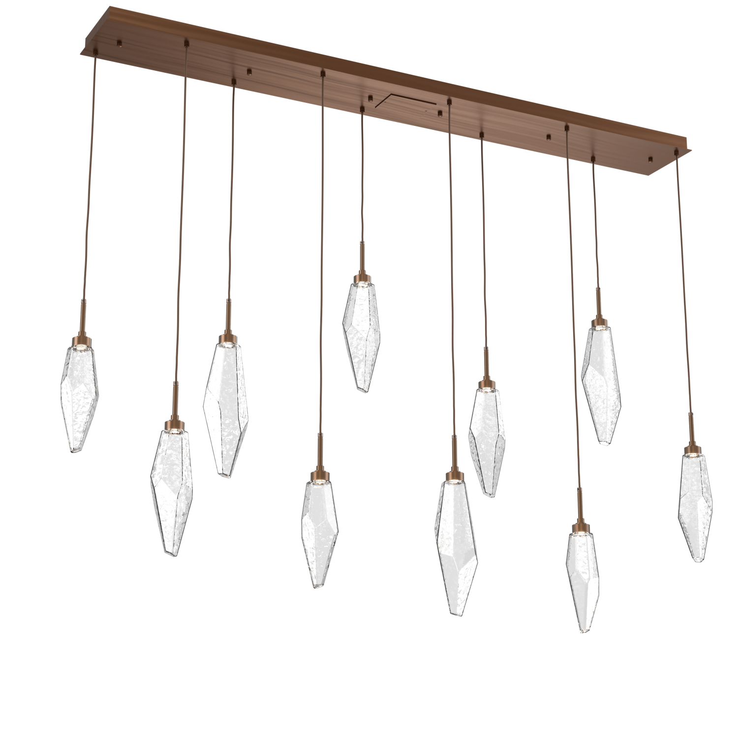 PLB0050-10-RB-CC-Hammerton-Studio-Rock-Crystal-10-light-linear-pendant-chandelier-with-oil-rubbed-bronze-finish-and-clear-glass-shades-and-LED-lamping