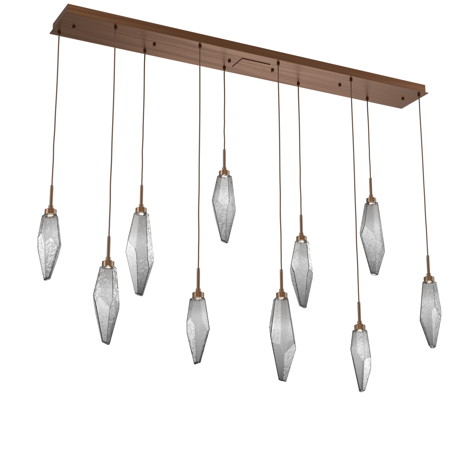 PLB0050-10-RB-CS-Hammerton-Studio-Rock-Crystal-10-light-linear-pendant-chandelier-with-oil-rubbed-bronze-finish-and-chilled-smoke-glass-shades-and-LED-lamping