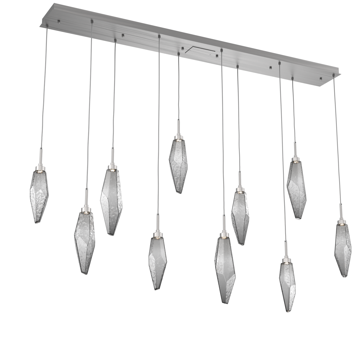 PLB0050-10-SN-CS-Hammerton-Studio-Rock-Crystal-10-light-linear-pendant-chandelier-with-satin-nickel-finish-and-chilled-smoke-glass-shades-and-LED-lamping