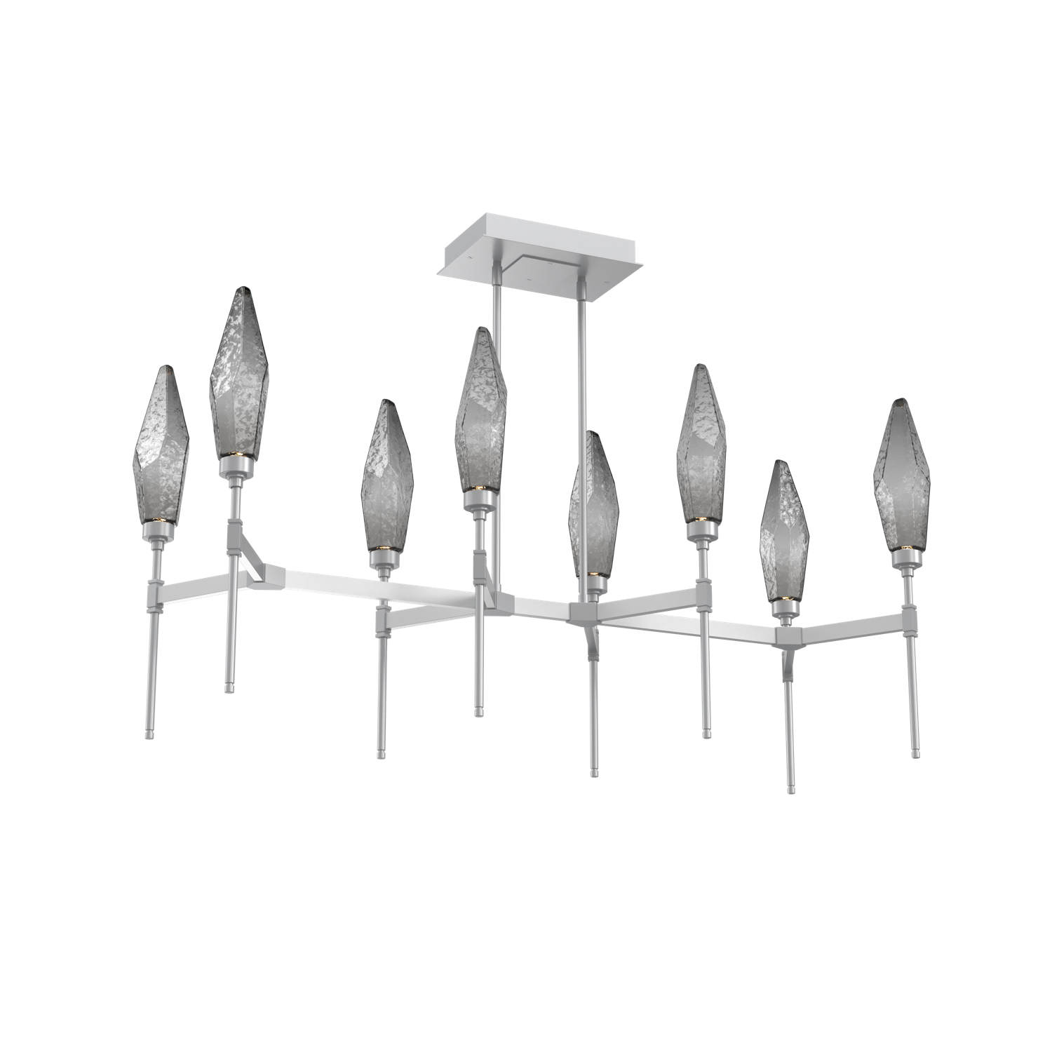 PLB0050-48-CS-CS-Hammerton-Studio-Rock-Crystal-48-inch-linear-belvedere-chandelier-with-classic-silver-finish-and-chilled-smoke-glass-shades-and-LED-lamping
