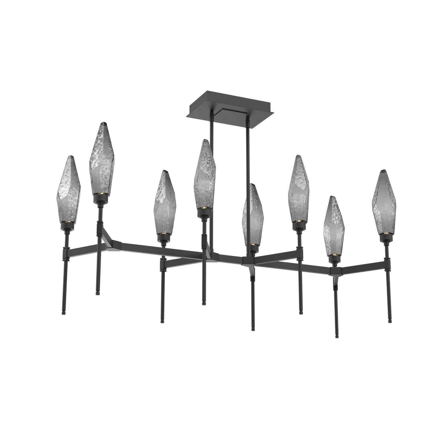 PLB0050-48-MB-CS-Hammerton-Studio-Rock-Crystal-48-inch-linear-belvedere-chandelier-with-matte-black-finish-and-chilled-smoke-glass-shades-and-LED-lamping