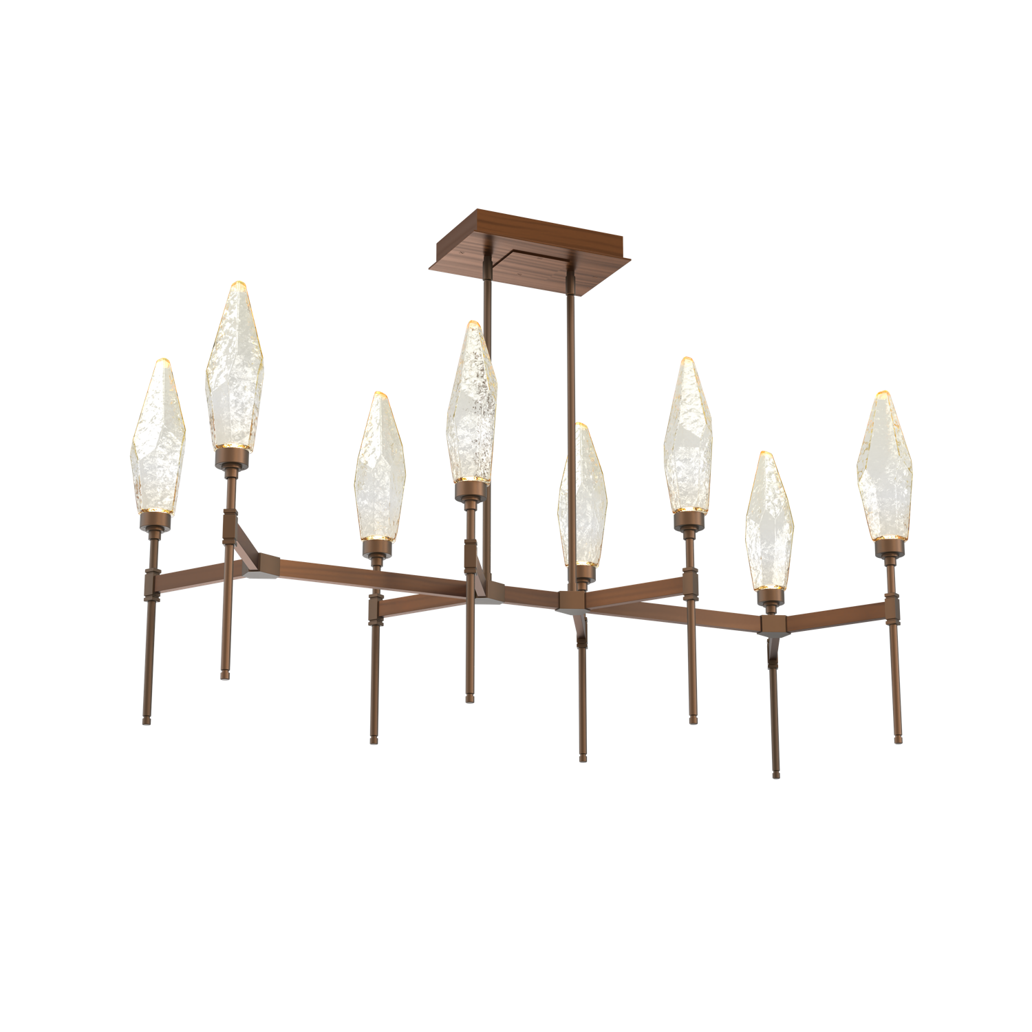 PLB0050-48-RB-CA-Hammerton-Studio-Rock-Crystal-48-inch-linear-belvedere-chandelier-with-oil-rubbed-bronze-finish-and-chilled-amber-blown-glass-shades-and-LED-lamping