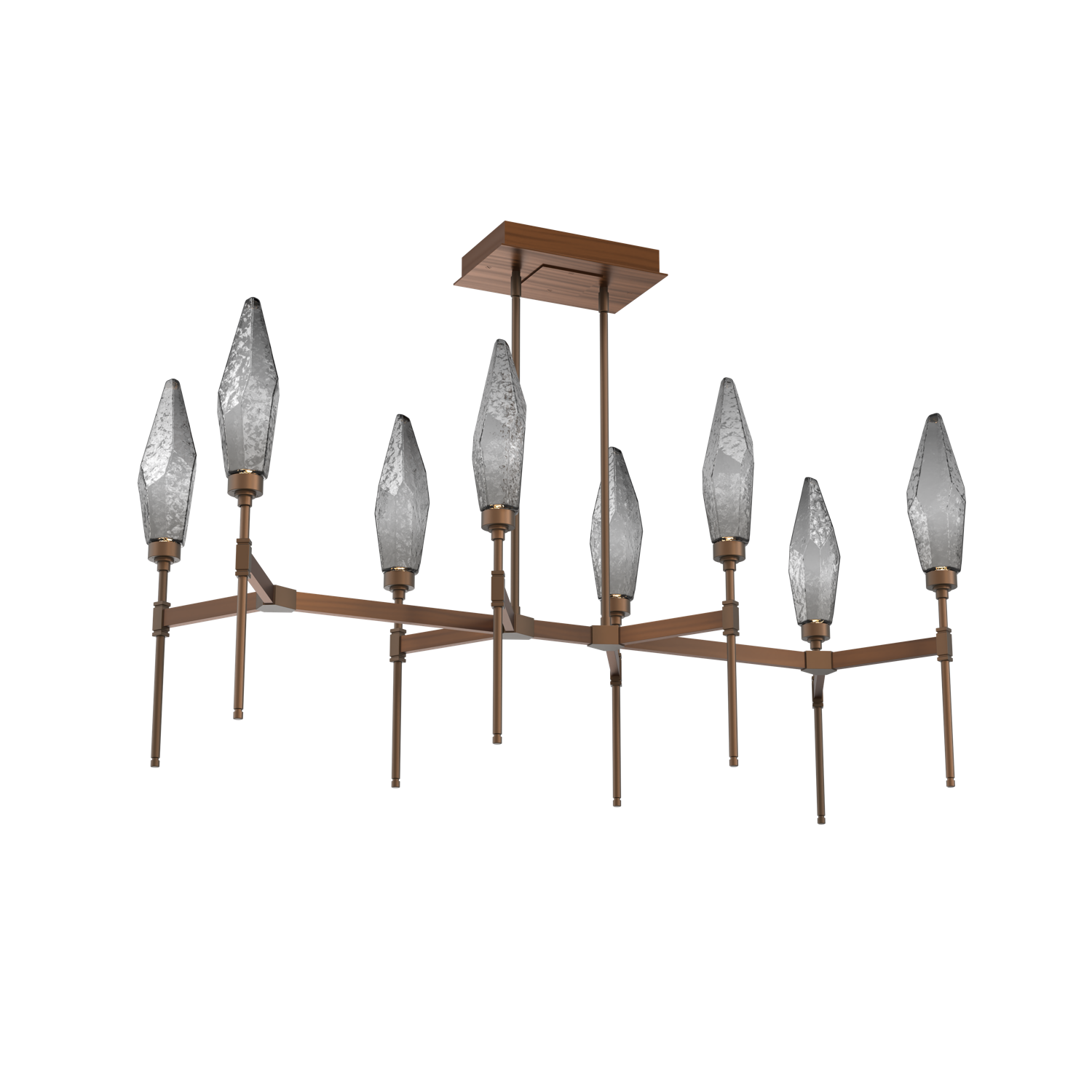 PLB0050-48-RB-CS-Hammerton-Studio-Rock-Crystal-48-inch-linear-belvedere-chandelier-with-oil-rubbed-bronze-finish-and-chilled-smoke-glass-shades-and-LED-lamping