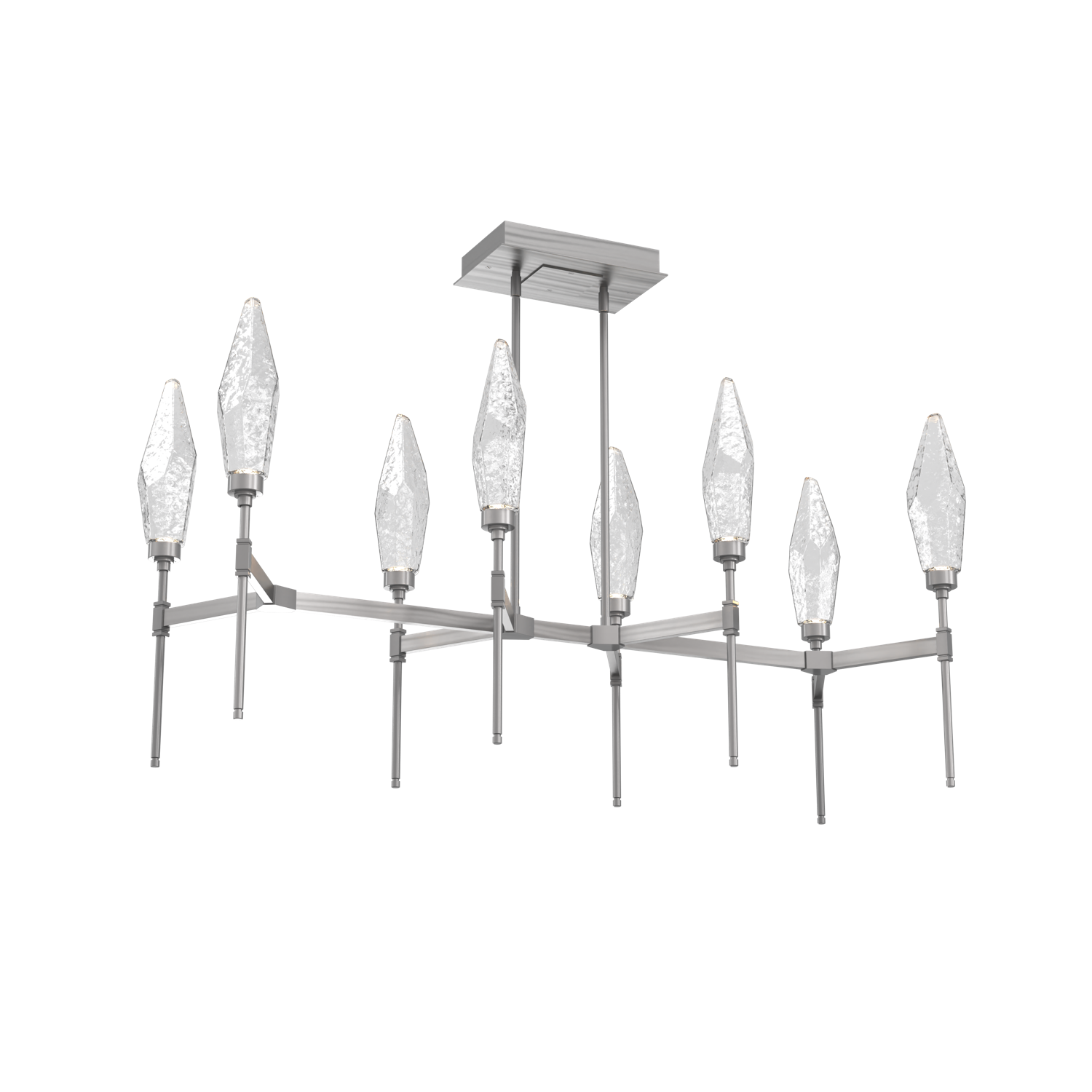 PLB0050-48-SN-CC-Hammerton-Studio-Rock-Crystal-48-inch-linear-belvedere-chandelier-with-satin-nickel-finish-and-clear-glass-shades-and-LED-lamping