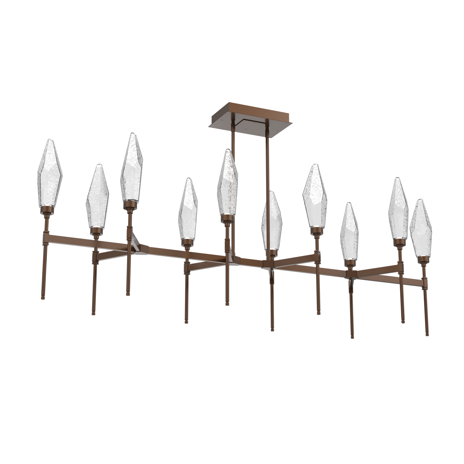 PLB0050-67-BB-CC-Hammerton-Studio-Rock-Crystal-67-inch-linear-belvedere-chandelier-with-burnished-bronze-finish-and-clear-glass-shades-and-LED-lamping