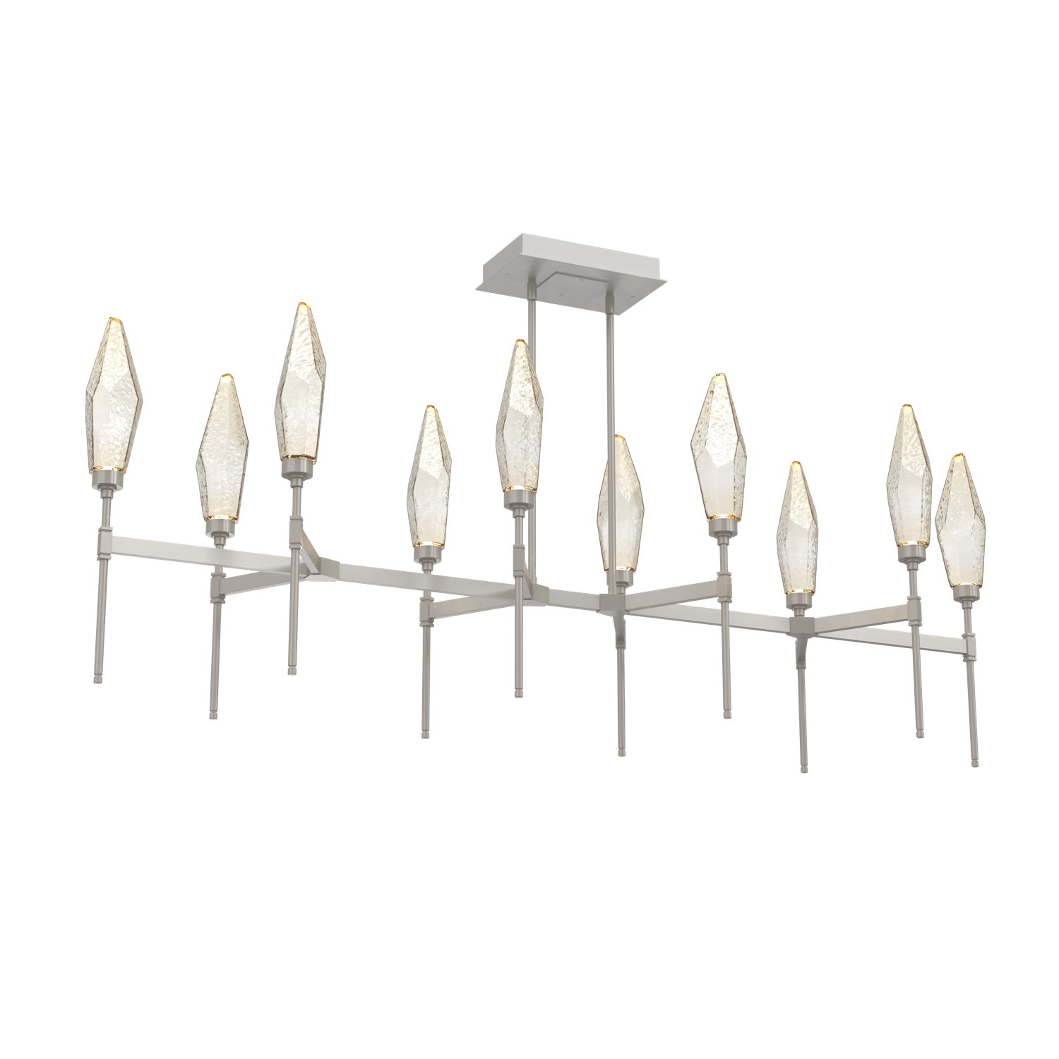 PLB0050-67-BS-CA-Hammerton-Studio-Rock-Crystal-67-inch-linear-belvedere-chandelier-with-beige-silver-finish-and-chilled-amber-blown-glass-shades-and-LED-lamping