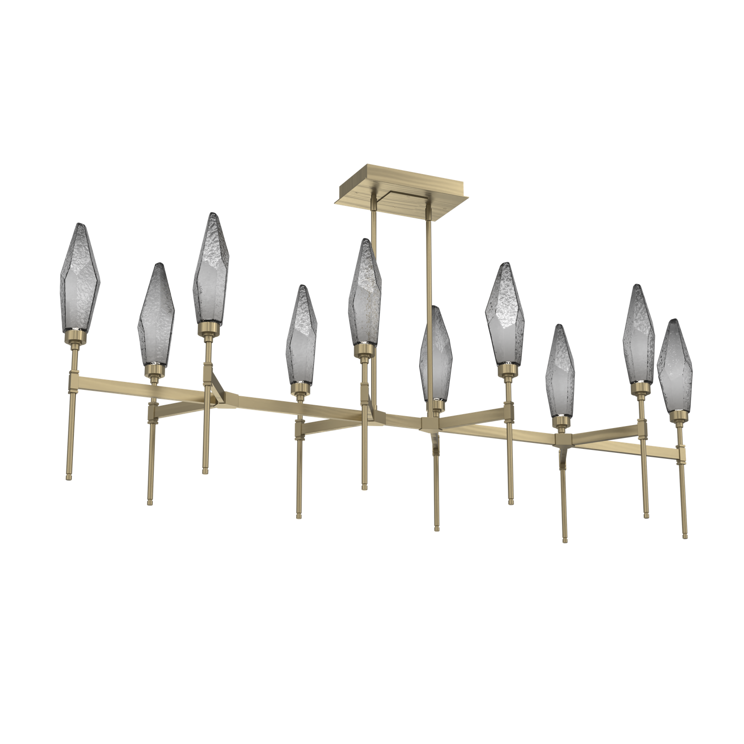 PLB0050-67-HB-CS-Hammerton-Studio-Rock-Crystal-67-inch-linear-belvedere-chandelier-with-heritage-brass-finish-and-chilled-smoke-glass-shades-and-LED-lamping