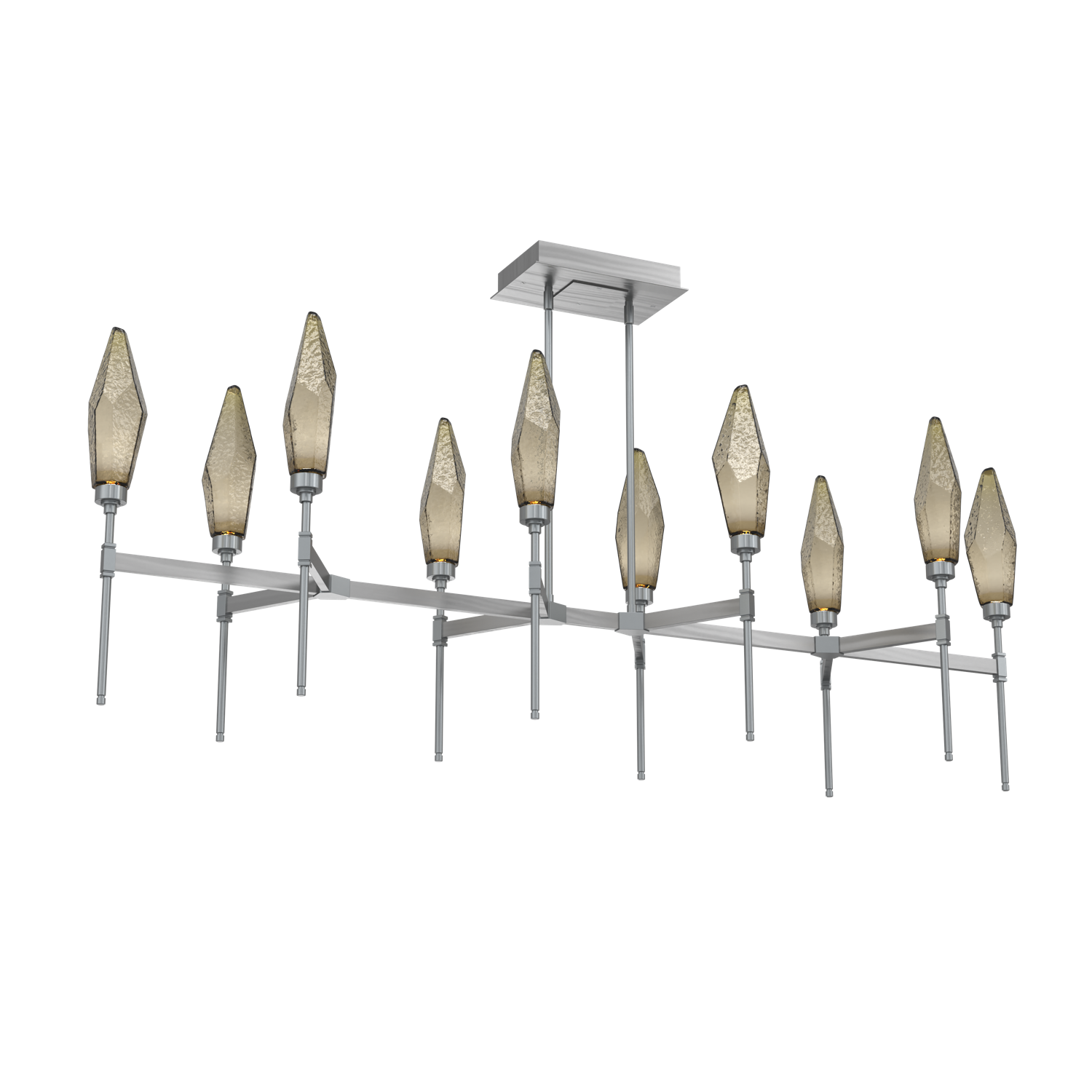 PLB0050-67-SN-CB-Hammerton-Studio-Rock-Crystal-67-inch-linear-belvedere-chandelier-with-satin-nickel-finish-and-chilled-bronze-blown-glass-shades-and-LED-lamping
