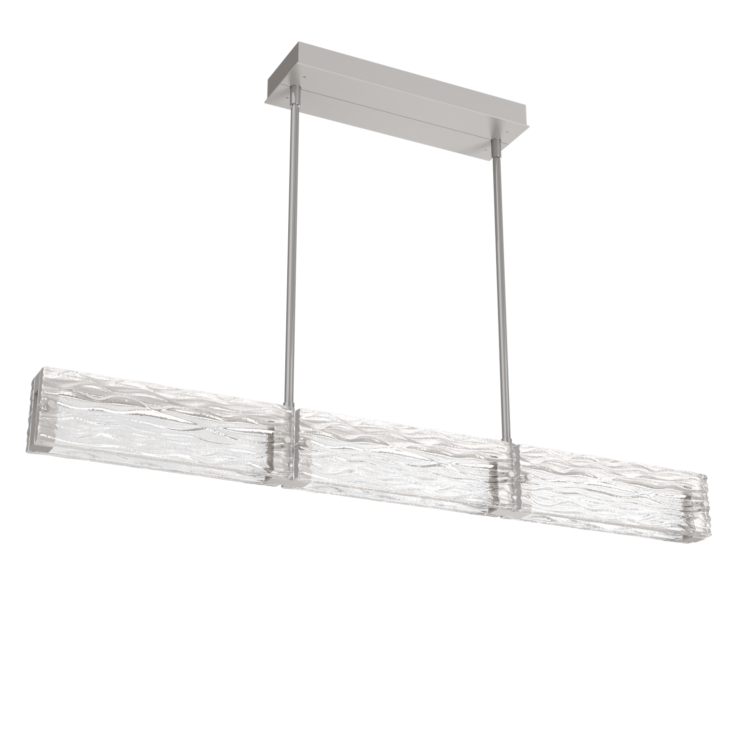 PLB0090-43-BS-TT-Hammerton-Studio-Tabulo-43-inch-linear-chandelier-with-metallic-beige-silver-finish-and-clear-tidal-cast-glass-shade-and-LED-lamping