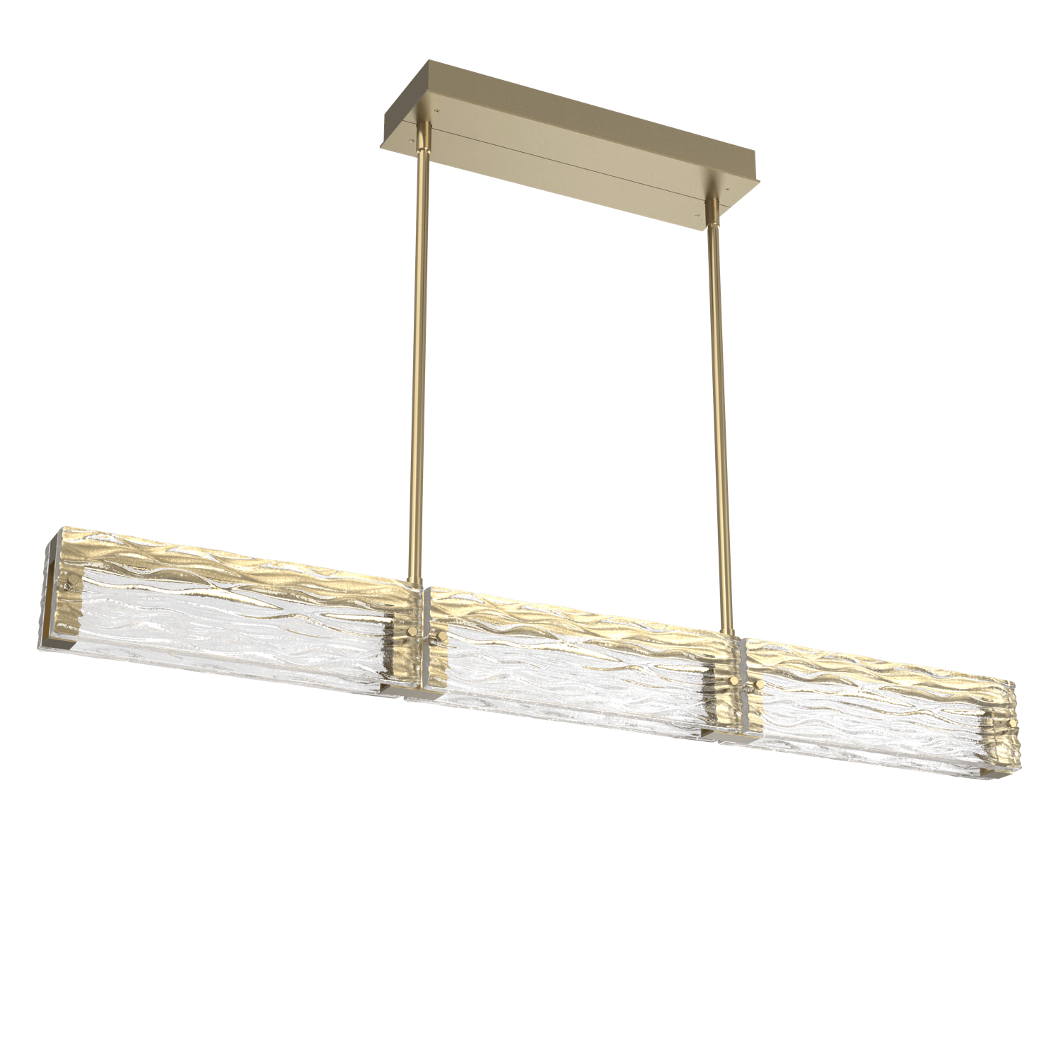 PLB0090-43-GB-TT-Hammerton-Studio-Tabulo-43-inch-linear-chandelier-with-gilded-brass-finish-and-clear-tidal-cast-glass-shade-and-LED-lamping
