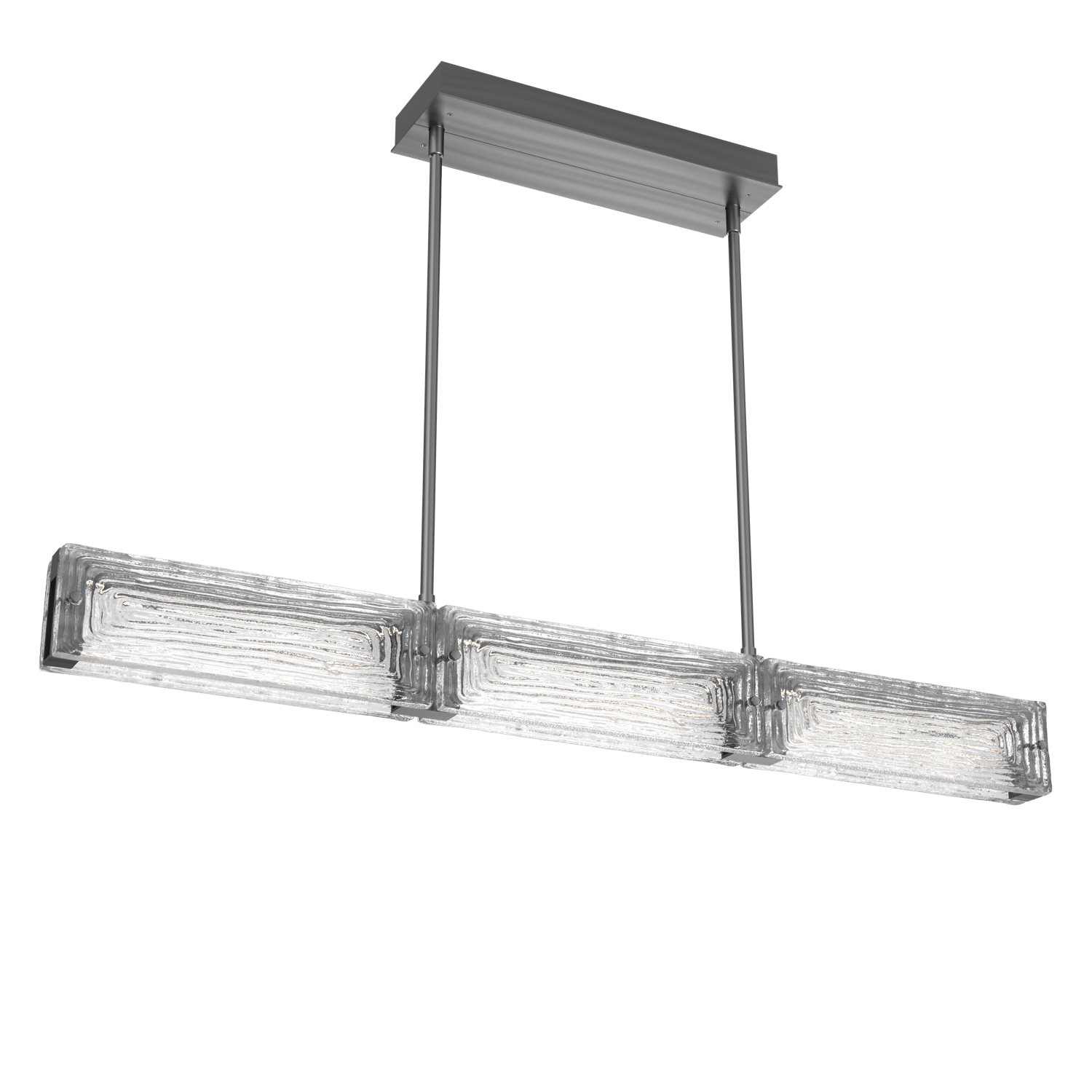 PLB0090-43-GM-TL-Hammerton-Studio-Tabulo-43-inch-linear-chandelier-with-gunmetal-finish-and-clear-linea-cast-glass-shade-and-LED-lamping