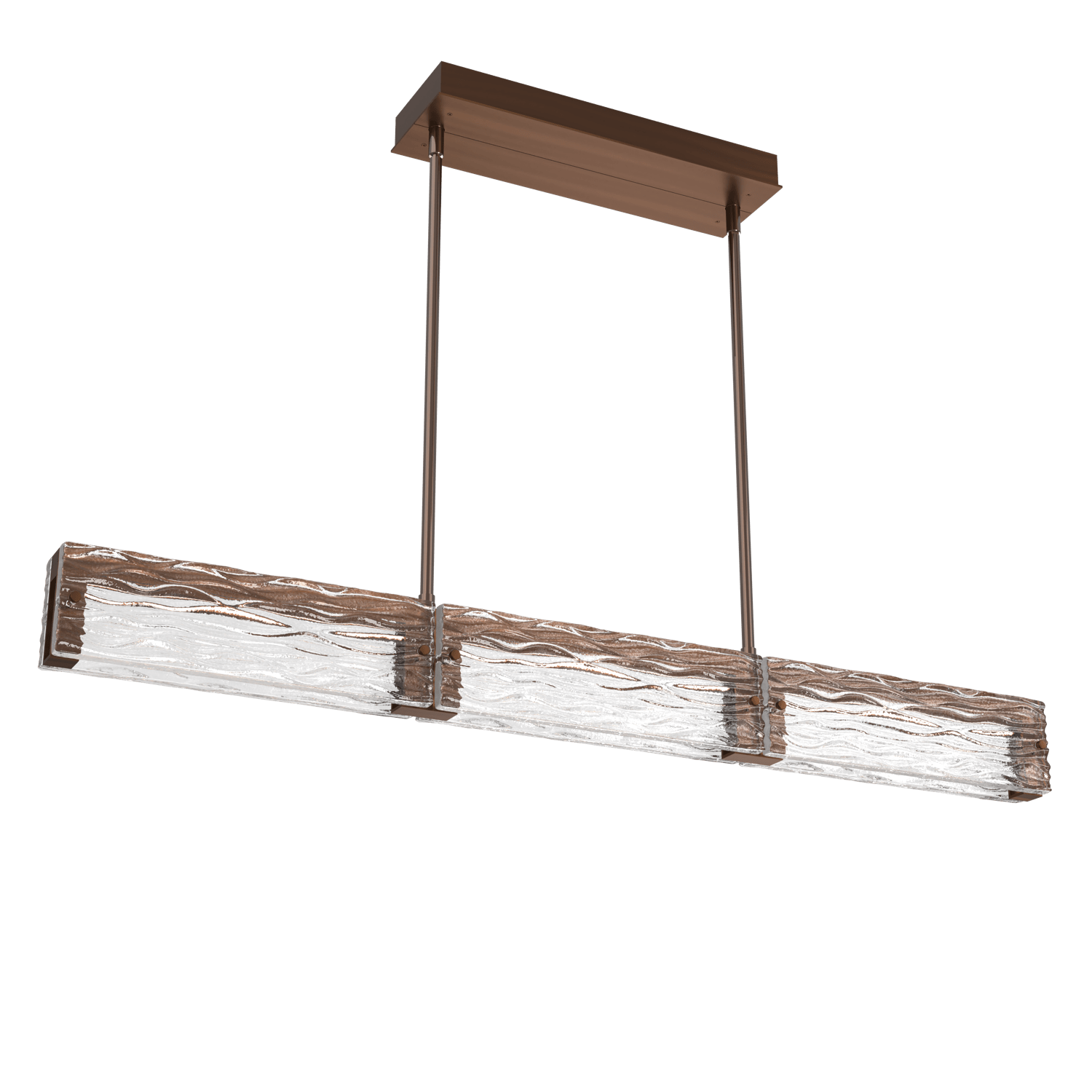 PLB0090-43-RB-TT-Hammerton-Studio-Tabulo-43-inch-linear-chandelier-with-oil-rubbed-bronze-finish-and-clear-tidal-cast-glass-shade-and-LED-lamping