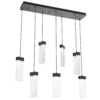 PLB0042-07-MB-CR-Hammerton-Studio-Parallel-7-light-linear-pendant-chandelier-with-matte-black-finish-and-crackled-rimelight-glass-shades-and-LED-lamping