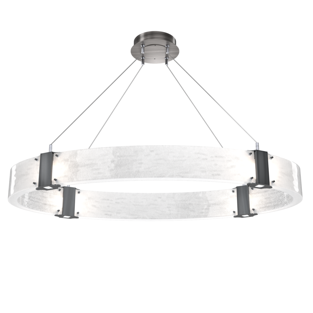 PLB0042-44-GM-CG-Hammerton-Studio-Parallel-44-inch-oval-chandelier-with-gunmetal-finish-and-clear-granite-glass-shades-and-LED-lamping