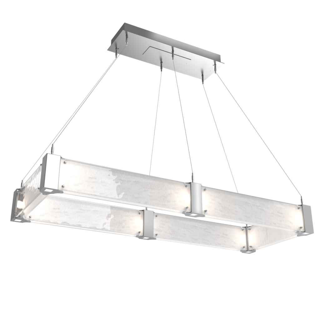 PLB0042-R1-CS-CG-Hammerton-Studio-Parallel-48-inch-rectangular-chandelier-with-classic-silver-finish-and-clear-granite-glass-shades-and-LED-lamping