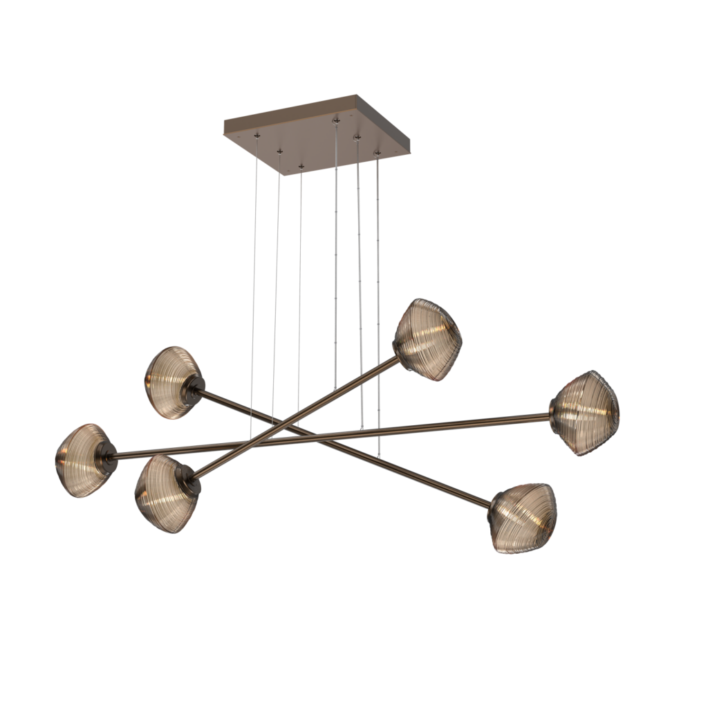 PLB0089-M3-FB-B-Hammerton-Studio-Mesa-Moda-triple-linear-chandelier-with-flat-bronze-finish-and-bronze-blown-glass-shades-and-LED-lamping