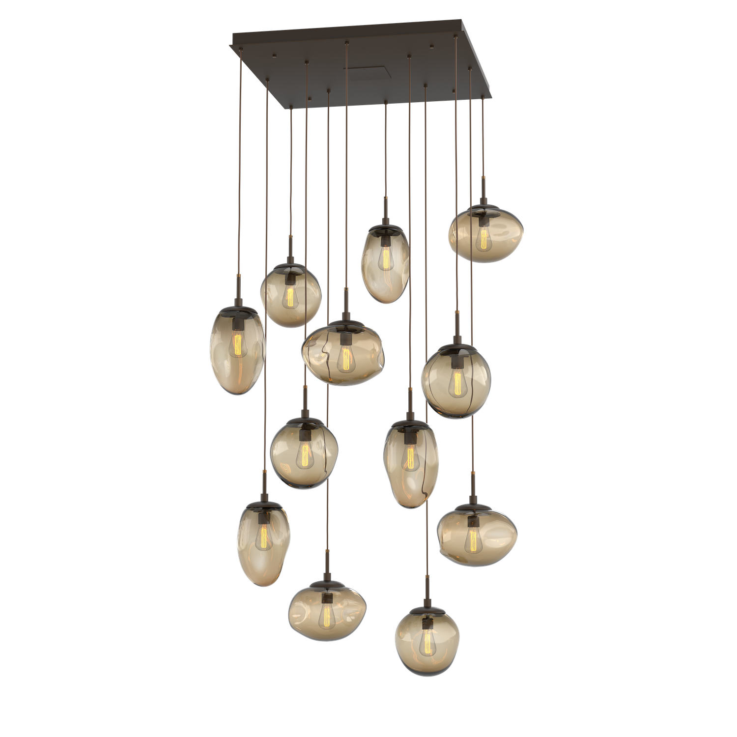 CHB0065-12-FB-B-Hammerton-Studio-Nebula-Cosmos-12-light-square-pendant-chandelier-with-flat-bronze-finish-and-bronze-blown-glass-shades-and-incandescent-lamping
