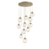 CHB0066-11-GB-ZA-Hammerton-Studio-Nebula-Aster-11-light-round-pendant-chandelier-with-gilded-brass-finish-and-amber-blown-glass-with-zircon-clear-cast-glass-diffusers-and-LED-lamping