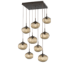 CHB0068-09-FB-ZB-Hammerton-Studio-Nebula-Nova-9-light-square-pendant-chandelier-with-flat-bronze-finish-and-bronze-blown-glass-with-zircon-clear-cast-glass-diffusers-and-LED-lamping