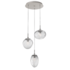 CHB0069-03-BS-FC-Hammerton-Studio-Nebula-Cosmos-3-light-round-pendant-chandelier-with-beige-silver-finish-and-clear-blown-glass-with-floret-clear-cast-glass-diffusers-and-LED-lamping