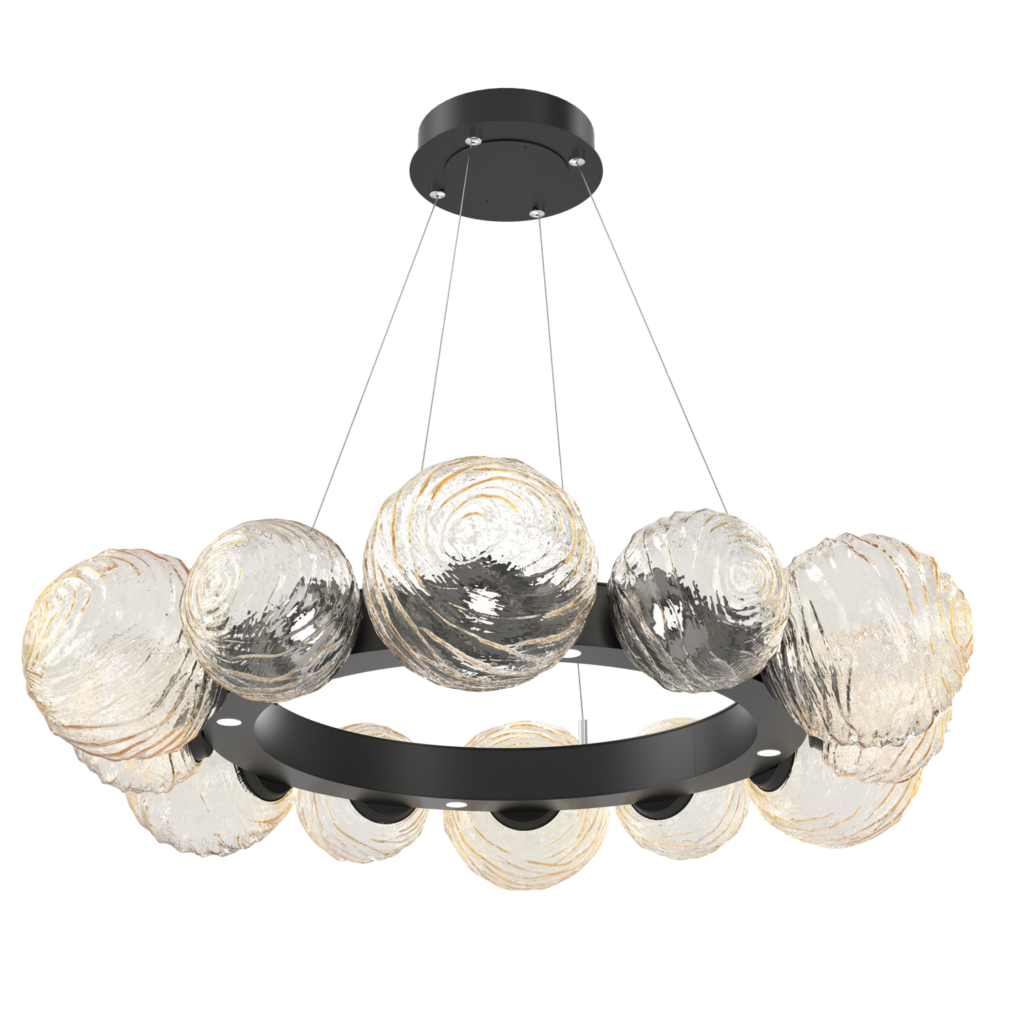 CHB0092-39-MB-A-Hammerton-Studio-Gaia-39-inch-radial-ring-chandelier-with-matte-black-finish-and-amber-blown-glass-shades-and-LED-lamping