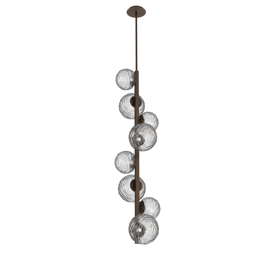 CHB0092-T8-FB-C-Hammerton-Studio-Gaia-8-light-twisted-vine-chandelier-with-flat-bronze-finish-and-clear-blown-glass-shades-and-LED-lamping