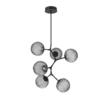 CHB0092-VA-MB-S-Hammerton-Studio-Gaia-6-light-modern-vine-chandelier-with-matte-black-finish-and-smoke-blown-glass-shades-and-LED-lamping