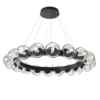 CHB0095-48-MB-GC-Hammerton-Studio-Luna-18-light-radial-ring-chandelier-with-matte-black-finish-and-clear-blown-glass-with-geo-clear-cast-glass-diffusers-and-LED-lamping