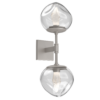 IDB0095-02-BS-GC-Hammerton-Studio-Luna-double-wall-sconce-with-beige-silver-finish-and-clear-blown-glass-with-geo-clear-cast-glass-diffusers-and-LED-lamping