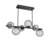 PLB0092-T6-MB-C-Hammerton-Studio-Gaia-6-light-twisted-branch-chandelier-with-matte-black-finish-and-clear-blown-glass-shades-and-LED-lamping