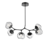 PLB0095-BA-MB-ZC-Hammerton-Studio-Luna-6-light-modern-branch-chandelier-with-matte-black-finish-and-clear-blown-glass-with-zircon-clear-cast-glass-diffusers-and-LED-lamping