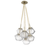 CHB0089-0F-HB-C-Hammerton-Studio-Mesa-6-light-cluster-pendant-light-with-heritage-brass-finish-and-clear-blown-glass-shades-and-LED-lamping