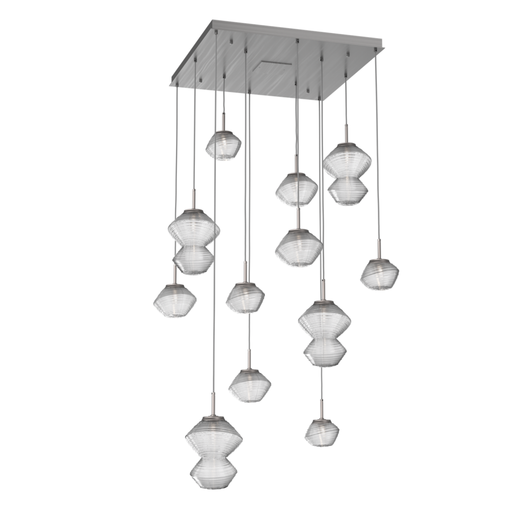 CHB0089-12-SN-C-Hammerton-Studio-Mesa-12-light-multi-pendant-chandelier-with-satin-nickel-finish-and-clear-blown-glass-shades-and-LED-lamping