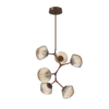 CHB0089-VA-BB-A-Hammerton-Studio-Mesa-6-light-modern-vine-chandelier-with-burnished-bronze-finish-and-amber-blown-glass-shades-and-LED-lamping