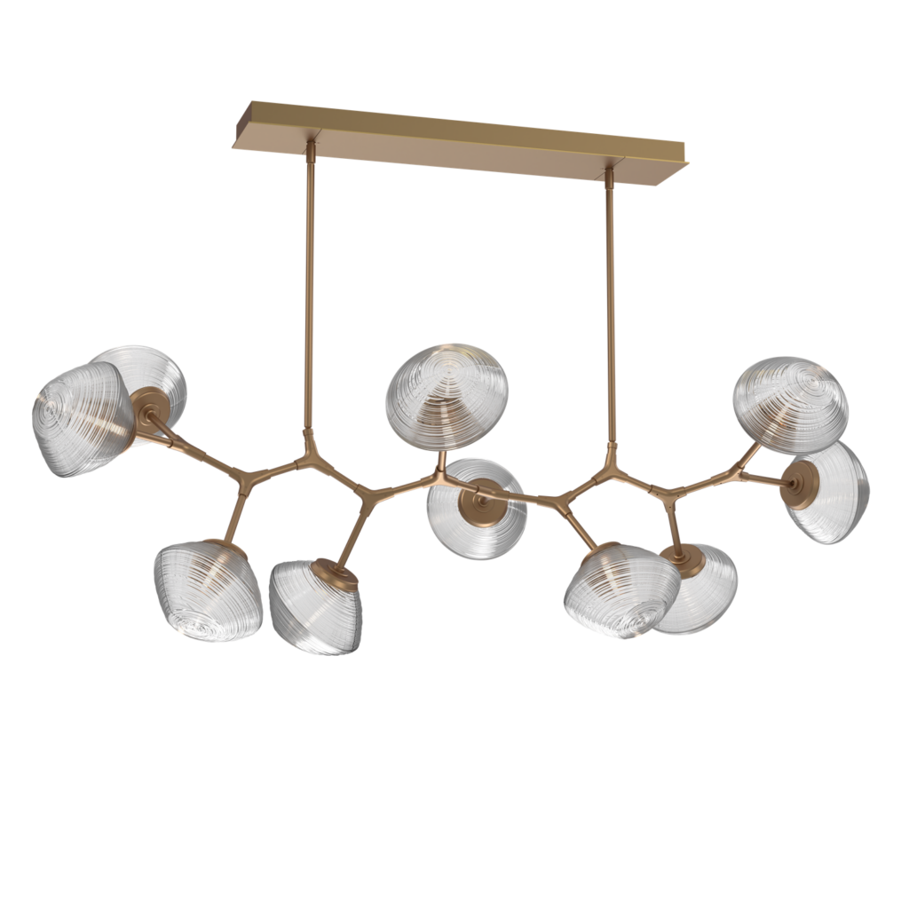 PLB0089-BC-NB-C-Hammerton-Studio-Mesa-10-light-modern-branch-chandelier-with-novel-brass-finish-and-clear-blown-glass-shades-and-LED-lamping