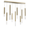 PLB0097-09-GB-GC-Hammerton-Studio-Axis-XL-9-light-linear-pendant-chandelier-with-gilded-brass-finish-and-clear-cast-glass-shades-and-LED-lamping