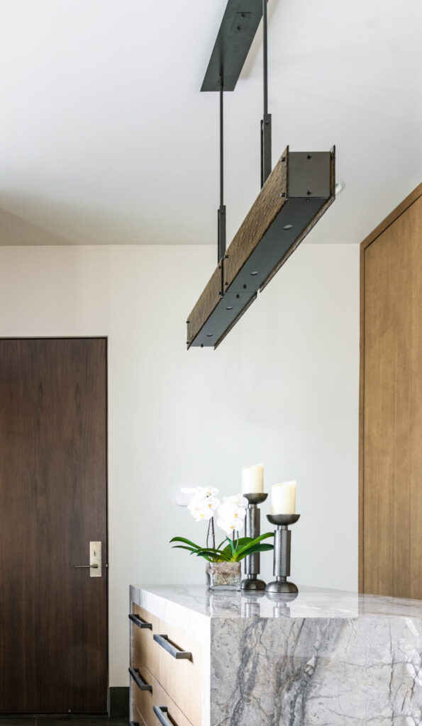 Urban Loft Trestle Linear Chandelier | Mark + Aly Interior Design, Rebekah Westover Photography