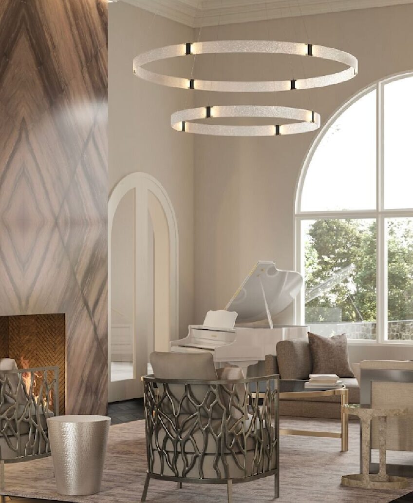 Parallel Two-Tier Ring Chandelier | Metamorphosis Interior Design