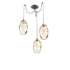 SCB0035-03-FB-A-Hammerton-Studio-Optic-Blown-Glass-Ellisse-3-light-swag-multi-pendant-chandelier-with-flat-bronze-finish-and-amber-blown-glass-shades-and-LED-lamping