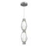 LAB0039-02-BS-C-Hammerton-Studio-Gem-mandrel-pendant-with-beige-silver-finish-and-clear-blown-glass-shades-and-LED-lamping