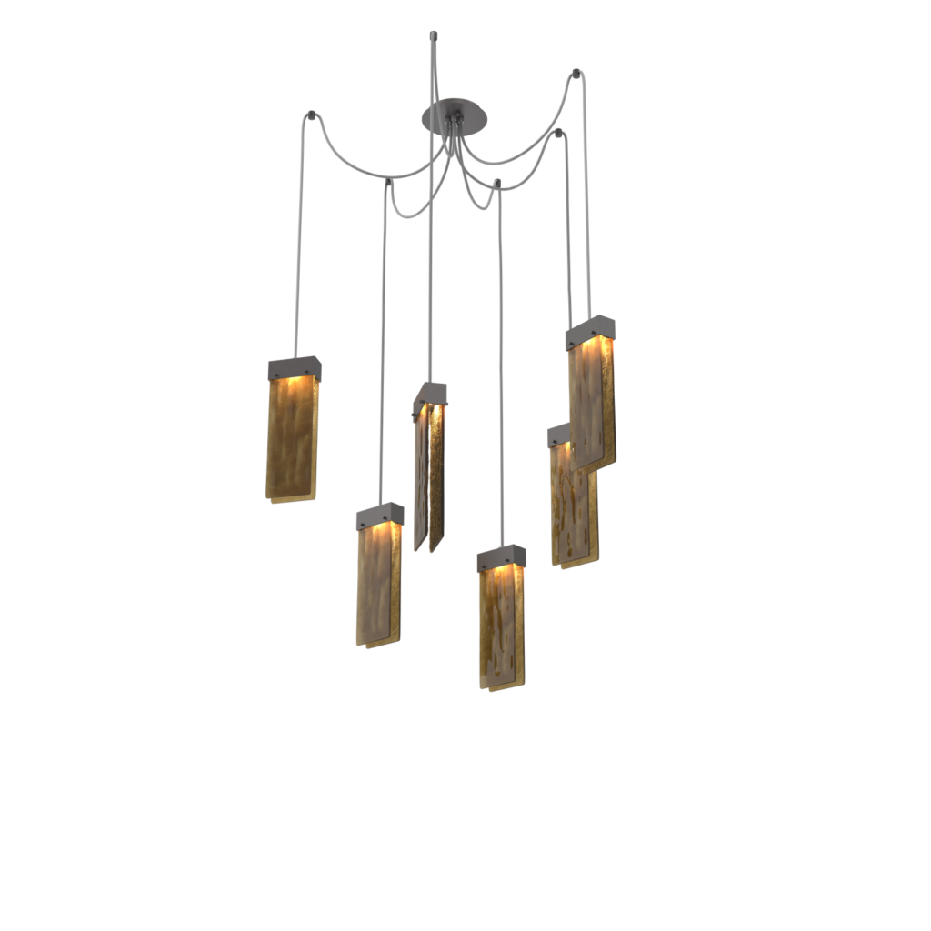 SCB0042-06-GP-BG-Hammerton-Studio-Parallel-6-light-swag-multi-pendant-chandelier-with-graphite-finish-and-bronze-granite-glass-shades-and-LED-lamping