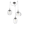 SCB0065-03-GP-C-Hammerton-Studio-Nebula-Cosmos-3-light-swag-multi-pendant-chandelier-with-graphite-finish-and-clear-blown-glass-shades-and-traditional-bulb-lamping