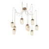 SCB0067-09-NB-FA-Hammerton-Studio-Nebula-Meteo-9-light-swag-multi-pendant-chandelier-novel-brass-finish-amber-blown-glass-floret-clear-cast-glass-diffusers-LED-lamping