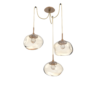 SCB0068-03-NB-FA-Hammerton-Studio-Nebula-Nova-3-light-swag-multi-pendant-chandelier-novel-brass-finish-amber-blown-glass-floret-clear-cast-glass-diffusers-LED-lamping