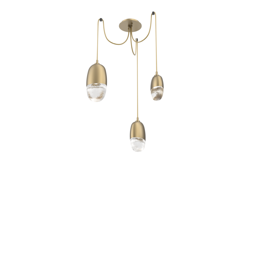 SCB0079-03-GB-PC-Hammerton-Studio-Pebble-3-light-swag-multi-pendant-chandelier-with-gilded-brass-finish-and-clear-cast-glass-diffusers-and-LED-lamping