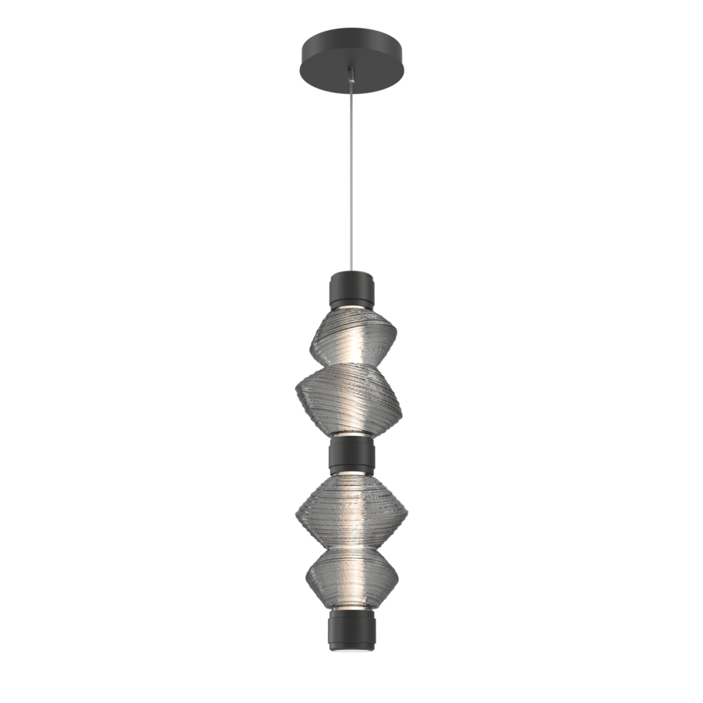 LAB0089-02-MB-S-Hammerton-Studio-Mesa-mandrel-pendant-with-matte-black-finish-and-smoke-blown-glass-shades-and-LED-lamping