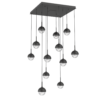 CHB0093-12-MB-C-MS-Hammerton-Studio-Cabochon-12-light-square-multi-pendant-chandelier-matte-black-finish-clear-blown-glass-shades-matching-metal-shade-accent-LED-lamping